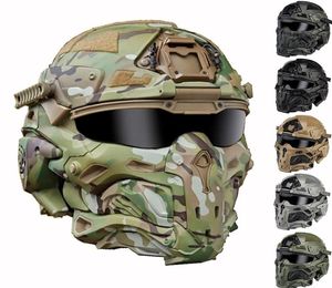 Protective Gear WRonin Assault Tactical Mask with Fast Helmet and Tactical Goggles Airsoft Hunting Motorcycle Paintball Cosplay Pr2242849