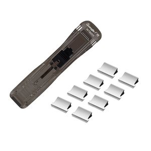 Staple Metal Clip Push Hand Paper Clipper med påfyllning Fixing Organizing Stapler återanvändbar tryckklämma för dokumentfil Stationery