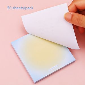 Yatniee 50 -arkkakor Kawaii Notepad Gradient Sticky Notes Mark Message N Times Sticky Stationery Supplies Office Accessories