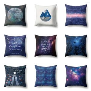 Pillow Night Sky Scenery Cover Invisible Zipper Polyester Fabric Case Sofa Decorative Home Beauty Women Gift