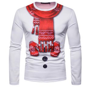 Men039s Tshirts Белая 3D Рождественская футболка мужская шарф -перчатки