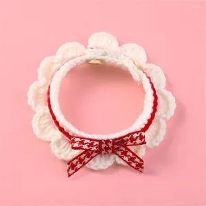 Dog Collars Cute Pet Accessories Unique And Fashionable Wear Strong Supplies Lovely Design 4 Sizes Knitted Scarf Cat Collar