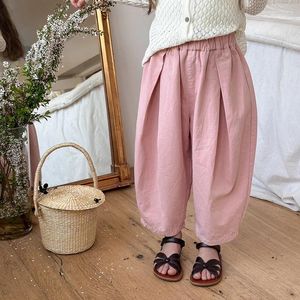 Trousers Children Clothing Fashion Korean Style Solid Color Pants 2024 Summer Boys Girls Cotton Comfortable Soft Loose Casual