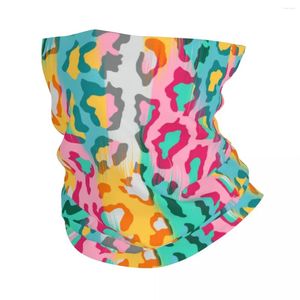 Scarves Colorful Leopard Animal Skin Bandana Neck Cover Printed Balaclavas Wrap Scarf Warm Headband Running Unisex Adult Washable