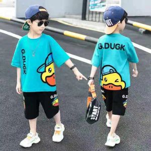 Trousers New Boys Summer Clothes Sports Suit Teenage Boys Shortsleeve and Short Pants Children Casual Tracksuit for Boy Kids Clothes Set