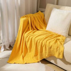 Blankets Textile City Ins Warm Double-sided Velvet Thread Blanket Solid Color Knitted Sofa Throw Blanket Home Decor Bedding Blanket