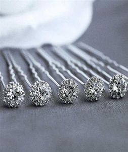 10pcs Fashion Wedding Bridal Pearl Flower Clear Crystal Rhinestone Hair Pins Clips Druhna Hairwear Jewelry Akcesoria H01705504