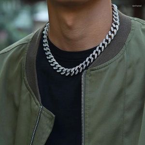 Chains Flashbuy Punk Chunky Cuban Chain Necklace For Men Woman Silver Color Rhinestones Rapper Thick Link HipHop Jewelry
