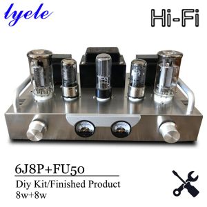 Förstärkare Lyele Audio FU50 Vakuumrör Förstärkarförstärkare DIY -kit HIFI -förstärkare Klass A Audio High Power 8W*2 Vu Meter Bluetooth 5.0 Hemförstärkare