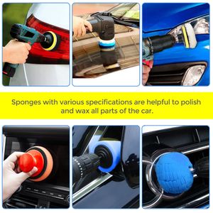 28PCS Car Polishing Pad 3Inch & 6Inch Buffing Pads Kit M14 Thread for Drill Buffer Polisher Car Polishing, Waxing, Sealing Glaze