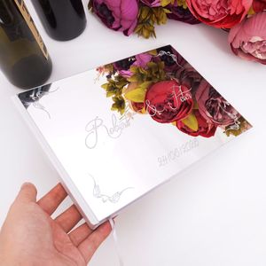 25*18cm Custom Couple Name Wedding Signature Guest Book Classical Design Acrylic Mirror Cover Personalized Blank Party Gift