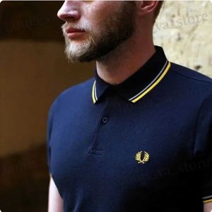 Men's T-Shirts New Arrival 2023 Men T-Shirt 100% Cotton Lapel Embroidered Mens Polo Shirt Korea Premium Luxury Brand Fashion Mens Clothing T240411