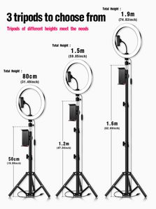 Uzaktan LED Selfie Ring Light 5 8 10inch Dimmabable Camer Telefon Yüzük lambası Video için Tripod Stand Telefon Tutucusu Live Studio5304282