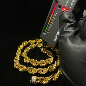 2024 all'ingrosso 11 mm 925 a corda argento solido catena di moissanite in oro la collana cubana hip hop hip hop cubana ghiacciata diamanti golf