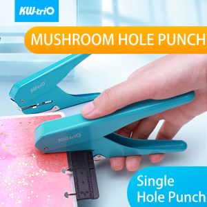 Punch KWTRIO Mushroom Hole Puncher Notebook Single Hole Punch Machine Planner Planner Discos de encadernação Puncador Escola Office Supplies