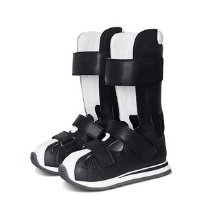 子供のためのベビーハイトップ整形外科靴本物のレザーボーイズセラピーブラック矯正子供サンダル脳性麻痺の足