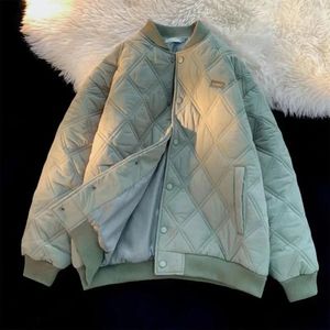 Men's Jackets Male Padded Coats Aesthetic Parkas Argyle Down Jacket Plaid Padding Winter Sale Korean Luxury Clothing Outerwear Outer