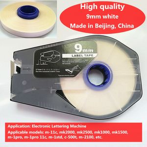 Ink Typewriter Cassette Label Tape 5PK 6 9 12MMX30M Gul vit för kabel-ID-skrivare MK-1500 MK-2500 M-1PRO 11C MK-2600 MK-2000