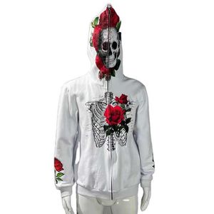 2022 Hot New Design Print Zipper Hoodie Capuz de grandes dimensões UNisex Face Face Face Up Hoodie para homens