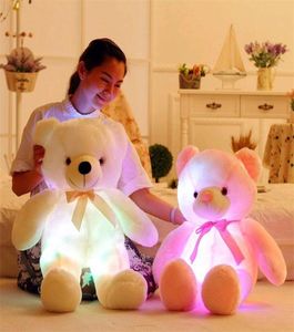 50cm Parlayan Stuffed Hayvan Led Yanıp sönen Peluş Peluş Sevimli Işık Up Coloful Oyuncak Ayı Dolls Oyuncak Çocuk Oyuncak Doğum Günü Tatili Hediye5675594