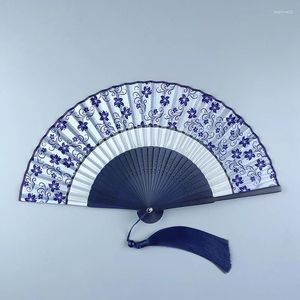 Dekoracyjne figurki ślubne wentylator taniec miłośnicy składania chińskich fanów żeńska tkanina trwały wygodne otwarcie i rzemiosło