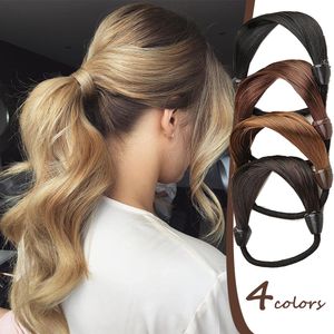 Novos elásticos de peruca Faux laços de cabelo para mulheres com porta -rabos de cavalo girls banda de cabelo simples temperamento simples acessórios para cabelos