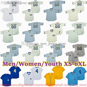 Custom XS-6XL Movie Retorno de beisebol Jersey 8 Bob Uecker 44 Hank Aaron Eddie Mathews Warren Spahn Joe Torre Torre Gus Bell Ron Piche Robin Yount Rollie Fingers Jerses