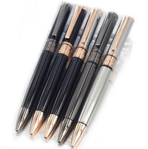 High Quality Classic Ballpoint Pen Silver Streamlining Clip and long thin wiredrawing barrel Writing smooth Luxury office statione6800890