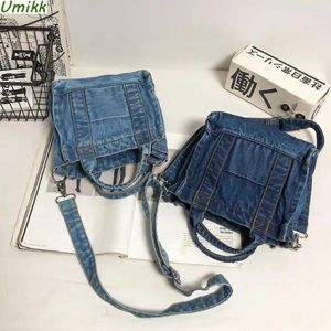 Totes Women Denim Cool Girl Casual Satchel Female Jean Bag Soft Handbag Solid Color Fashion Vintage Purse Zipper For Travel