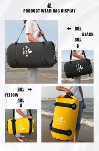 オートバイ旅行ドライバッグ防水ダッフルバッグ40L/80Lバイクモト荷物バイクリアシートテールバッグ