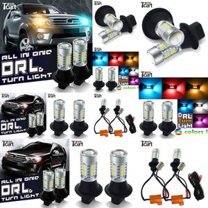 TCART Nissan Juke için LED Araba Aksesuarları DRL 1156 PY21W BAU15S Gündüz Çalışan Işık Ön Turn Sinyalleri Birde