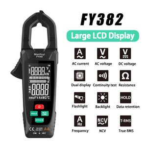 FY382 Misuratore di morsetto digitale 9999 Contes Clamp di tensione CA CLAMP TRUE RMS AUTO CAPPACITÀ DI TEMP ADACITANZA OHM HZ AMMETER PLIER