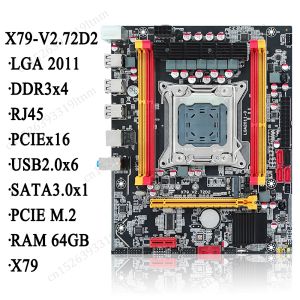 Motherboards X79 Desktop Mainboard NVME M.2 SSD LGA 2011 Computer Processors Moderkort PCIe 16x Support DDR3*4 för Intel Xeon E5 -processor