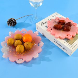 DM361 Drei Schicht Frucht Servierplatte Silikonform Set Kristall Tee Tassenpolster Kuchen Dessertschale mit Metallständer