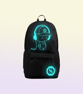 Süper havalı aydınlık erkek ve kızlar sırt çantası usb şarj okul çantaları anime moda unisex sırt çantası genç erkekler seyahat çantası 2110133736013
