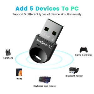 USB Bluetooth -адаптер 5.1 Bluetooth -приемник USB Bluetooth 5 0 Dongle 5,0 BT Передатчик APTX Mini Adapter для PC Ноутбук