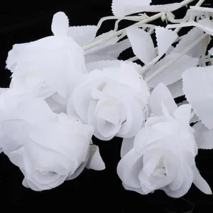 Dekorativa blommor polyester rosor halloween bord mittpieces party dekor mörkröd