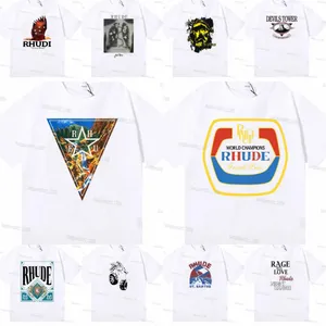 Primavera verão rhude camiseta homem t camisetas femininas camisetas skate skate times homens de manga curta camiseta de luxo masculina camisetas 3xl tshirt designer top massadia