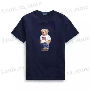 メンズTシャツポロスベアTシャツ高品質100％コットンベアTシャツショートSLVE TシャツUSA T240411