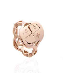 Lyxdesigner smycken ringar öppna bokstäver Ring Mens smycken kedjor Rostfritt stål Kvinnor ringar blommringar5245111