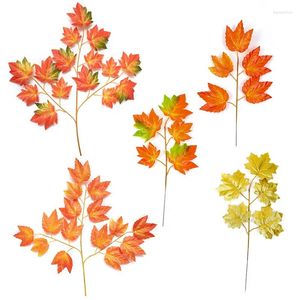 Decorative Flowers Artificial Maple Branch DIY Autumn Floral Arrangement Fake Plants For Home Wedding Party El Restaurant Decoration