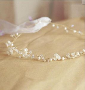 2014 Real Pearl Bridal Tiaras Hair Accessories Shell Flower Beaded Gold Hair Vine SSJ Wedding Headpiece Bride Hair Accessories Hea2795001