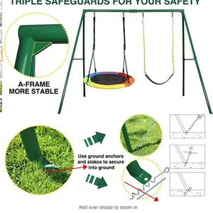 Utomhus hängmatta svängstol Set Rope Swing Seesaw Suspenderade Swings Stand Garden Backyard Leisure Children's Balancelle Equipment