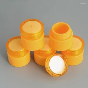 Storage Bottles 100Pcs/lot 5g Orange Plastic Creams Makeup Empty Cosmetic Jar Bottle Vials Face Cream Sample Pots Gel Boxes