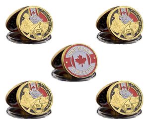 5st Dday Normandy Juno Beach Military Craft Canadian 2rd Infantry Division Gold Plated Memorial Challenge Coin Collectibles6979882