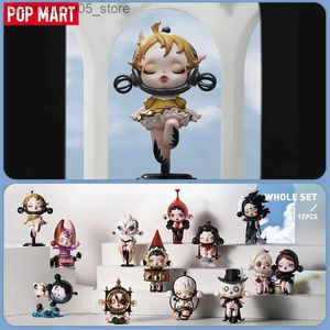 Figuras de brinquedos de ação Blind Box Pop Mart Skullpanda Série realista Caixa misteriosa 1/12 Imagem Presente de aniversário fofo