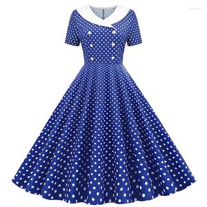 Casual Dresses Summer Fashion European And American Style Wish Amazon Polka Dot Print Swing Dress