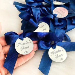 Party Favor 100 Personalized Tag Engraved Table Card Mirror Acrylic Round Coin Circle Wedding Engagement Bride Baptism Decoration