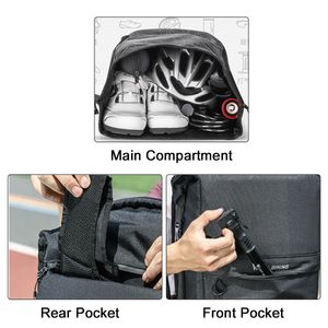 Saco de rack traseiro de 2 em 1 de bicicleta 17L-29L Bolsa de bicicleta de ciclismo à prova d'água com alças de bagagem de bicicleta Backpack