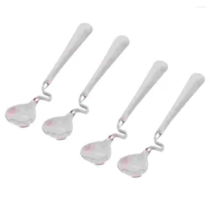 Löffel 4 PCs Honig Mischlöffel Tischgeschirr Nordic Decor Grad Griff Cocktail Rühren Edelstahl geschwungene Eistee geschnitten